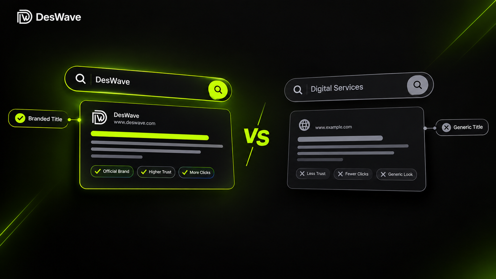 Branded DesWave search result compared to a generic untitled search result